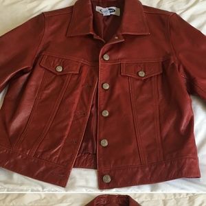 Red leather jacket from old Navy size small